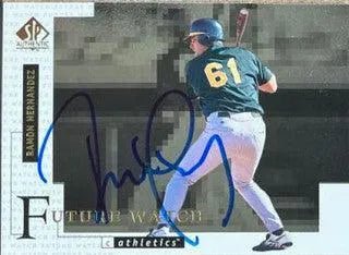 Ramon Hernandez Signed 1998 SP Authentic Baseball Card - Oakland A's