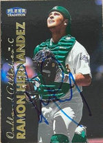 Ramon Hernandez Signed 1999 Fleer Tradition Update Baseball Card - Oakland A's - PastPros