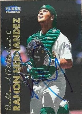 Ramon Hernandez Signed 1999 Fleer Tradition Update Baseball Card - Oakland A's