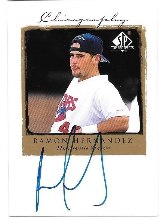 Ramon Hernandez Signed 1999 SP Top Prospects Chirography Baseball Card