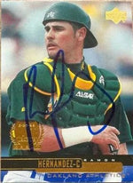 Ramon Hernandez Signed 2000 Upper Deck Baseball Card - Oakland A's