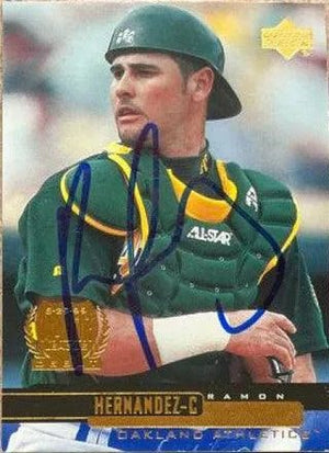 Ramon Hernandez Signed 2000 Upper Deck Baseball Card - Oakland A's