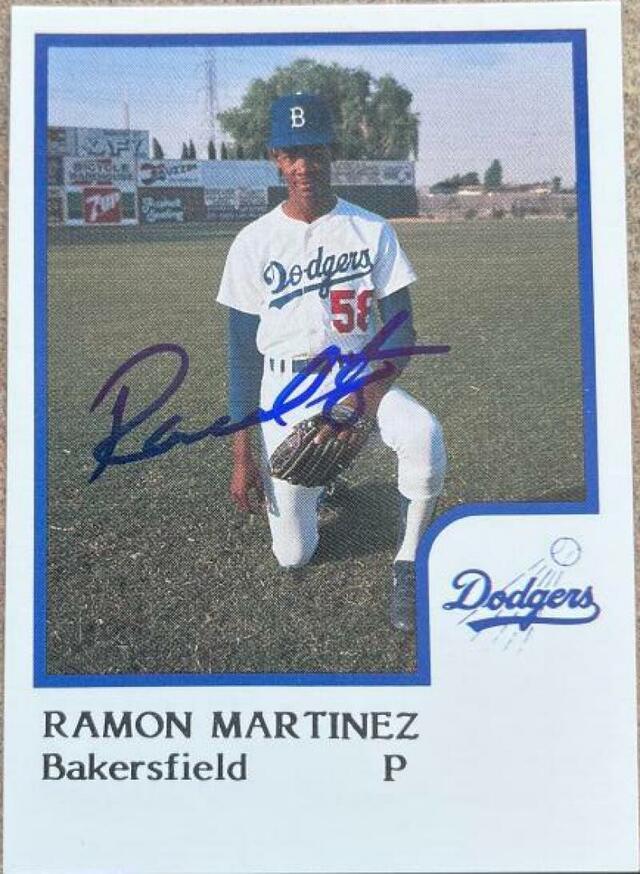 Ramon Martinez Signed 1986 Pro Cards Baseball Card - Bakersfield Dodgers - PastPros