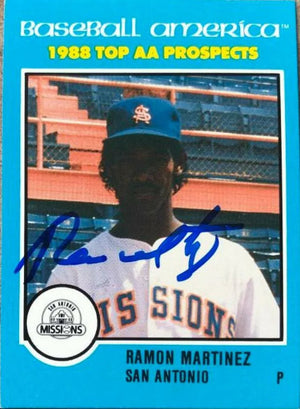Ramon Martinez Signed 1988 Best Baseball America AA All-Stars Card