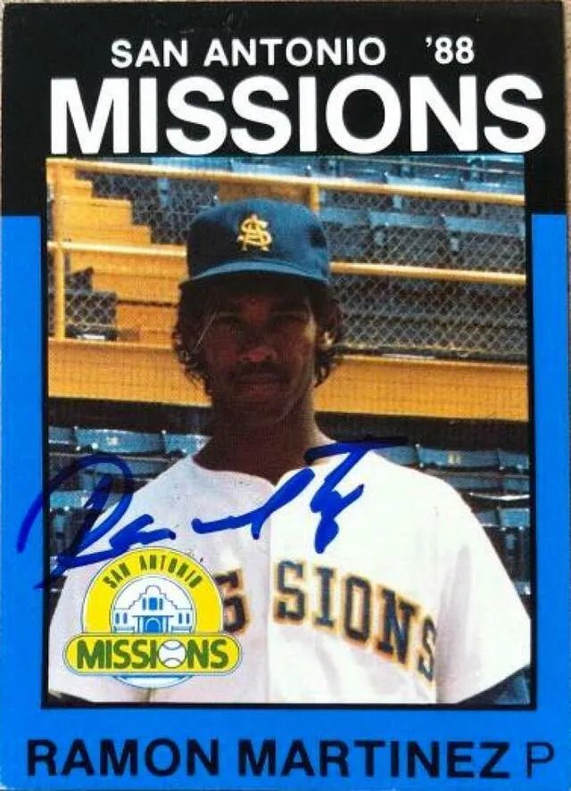 Ramon Martinez Signed 1988 Best Baseball Card - San Antonio Missions