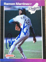 Ramon Martinez Signed 1989 Donruss Baseball Card - Los Angeles Dodgers - PastPros