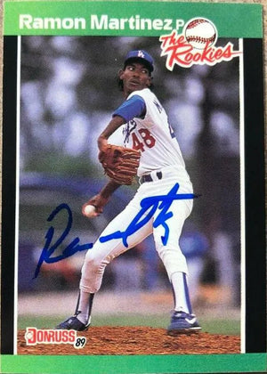 Ramon Martinez Signed 1989 Donruss Rookies Baseball Card - Los Angeles Dodgers