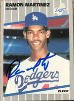 Ramon Martinez Signed 1989 Fleer Baseball Card - Los Angeles Dodgers - PastPros