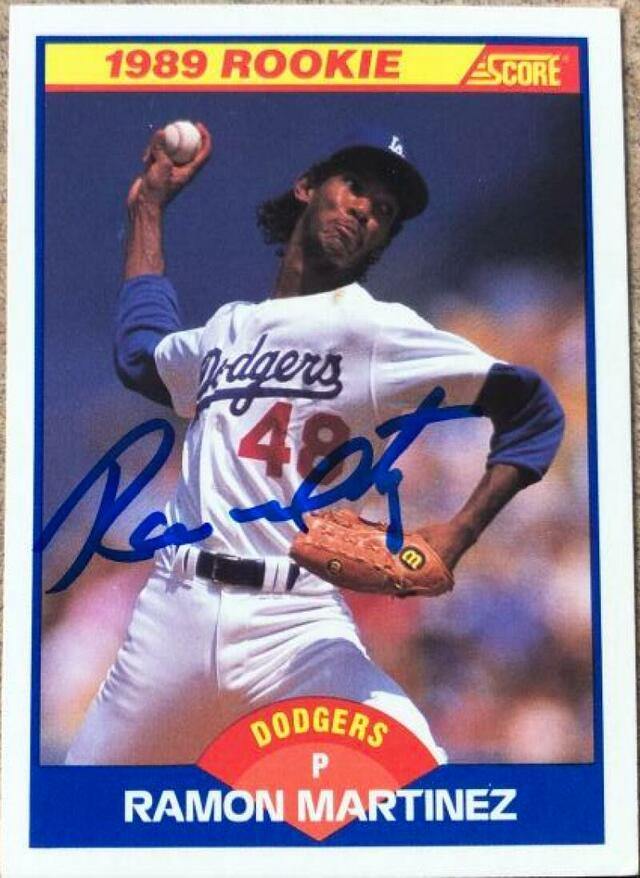Ramon Martinez Signed 1989 Score Baseball Card - Los Angeles Dodgers - PastPros