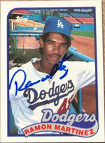 Ramon Martinez Signed 1989 Topps Baseball Card - Los Angeles Dodgers