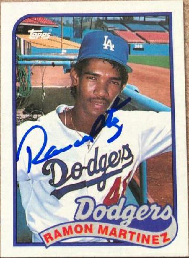 Ramon Martinez Signed 1989 Topps Baseball Card - Los Angeles Dodgers - PastPros