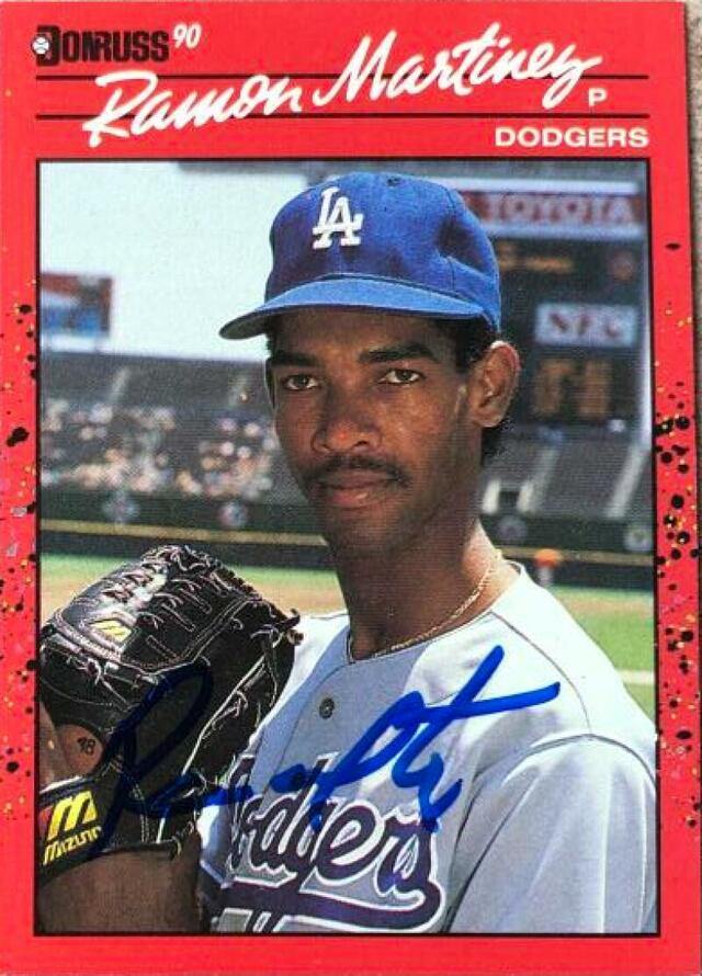 Ramon Martinez Signed 1990 Donruss Baseball Card - Los Angeles Dodgers - PastPros
