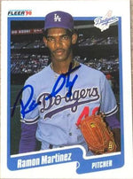 Ramon Martinez Signed 1990 Fleer Baseball Card - Los Angeles Dodgers