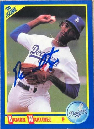 Ramon Martinez Signed 1990 Score Baseball Card - Los Angeles Dodgers