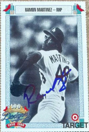 Ramon Martinez Signed 1990 Target Baseball Card - Los Angeles Dodgers