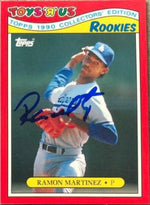 Ramon Martinez Signed 1990 Topps Toys R Us Rookies Baseball Card - Los Angeles Dodgers