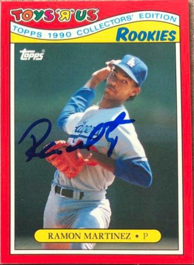 Ramon Martinez Signed 1990 Topps Toys R Us Rookies Baseball Card - Los Angeles Dodgers - PastPros