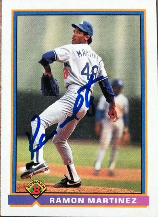 Ramon Martinez Signed 1991 Bowman Baseball Card - Los Angeles Dodgers