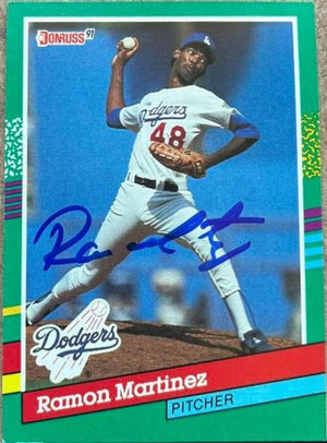 Ramon Martinez Signed 1991 Donruss Baseball Card - Los Angeles Dodgers