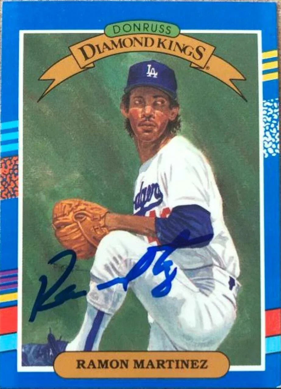 Ramon Martinez Signed 1991 Donruss Diamond Kings Baseball Card - Los Angeles Dodgers