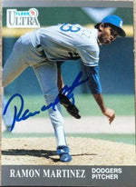 Ramon Martinez Signed 1991 Fleer Ultra Baseball Card - Los Angeles Dodgers