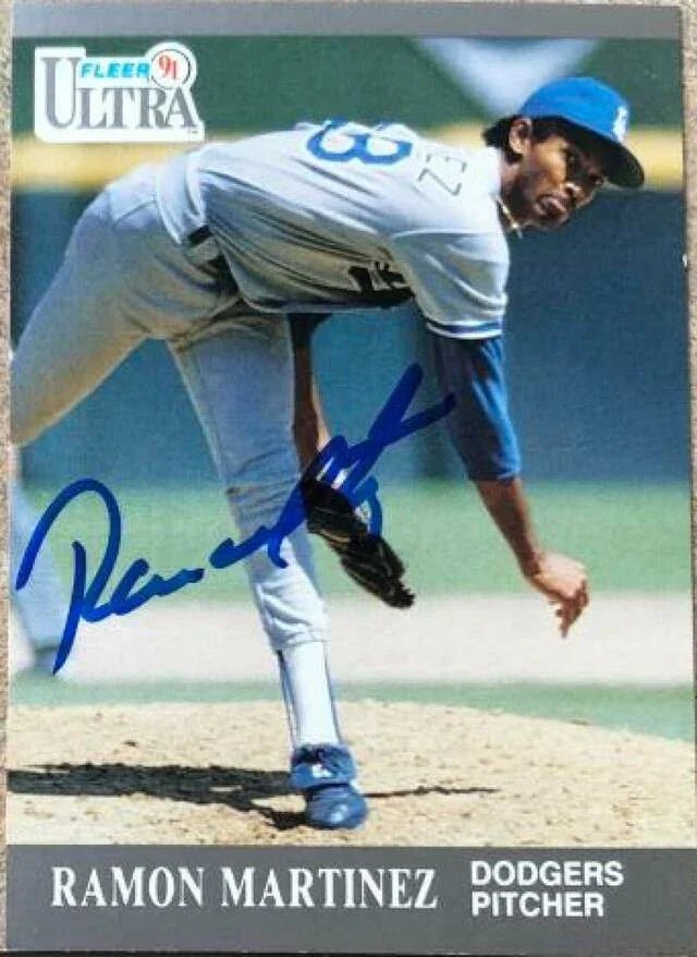 Ramon Martinez Signed 1991 Fleer Ultra Baseball Card - Los Angeles Dodgers