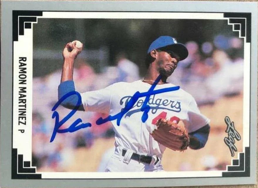 Ramon Martinez Signed 1991 Leaf Baseball Card - Los Angeles Dodgers