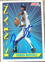 Ramon Martinez Signed 1991 Score K-Man Baseball Card - Los Angeles Dodgers