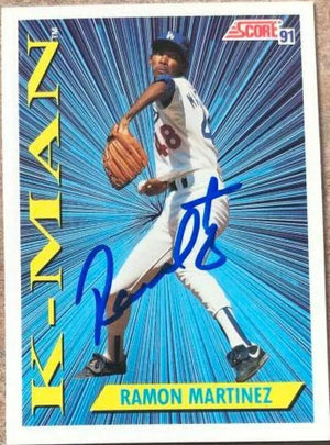 Ramon Martinez Signed 1991 Score K-Man Baseball Card - Los Angeles Dodgers