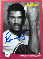 Ramon Martinez Signed 1991 Studio Baseball Card - Los Angeles Dodgers - PastPros