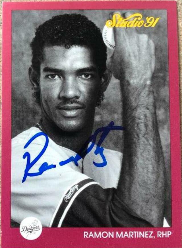 Ramon Martinez Signed 1991 Studio Baseball Card - Los Angeles Dodgers - PastPros