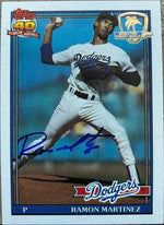 Ramon Martinez Signed 1991 Topps Desert Shield Baseball Card - Los Angeles Dodgers