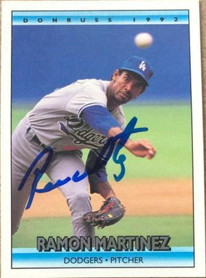 Ramon Martinez Signed 1992 Donruss Baseball Card - Los Angeles Dodgers - PastPros