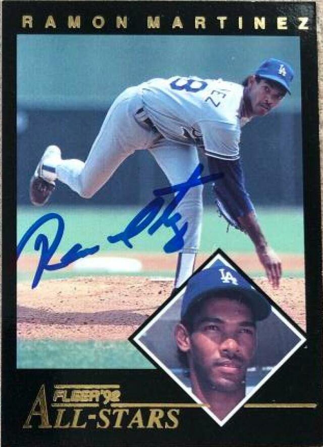 Ramon Martinez Signed 1992 Fleer All-Stars Baseball Card - Los Angeles Dodgers - PastPros