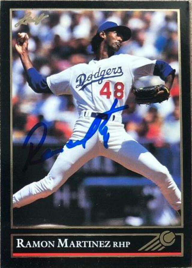 Ramon Martinez Signed 1992 Leaf Black Gold Baseball Card - Los Angeles Dodgers - PastPros