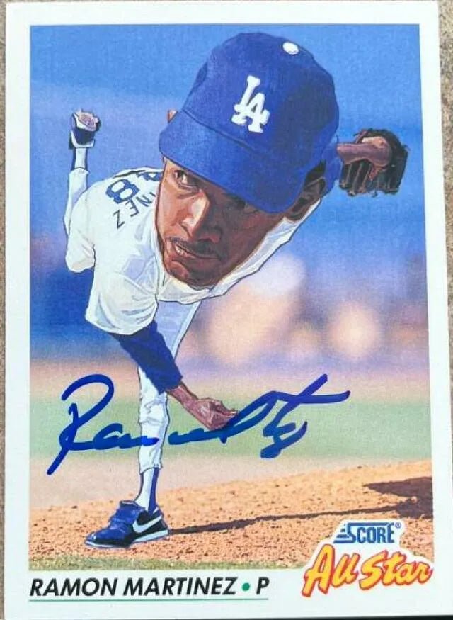 Ramon Martinez Signed 1992 Score Baseball Card - Los Angeles Dodgers #780