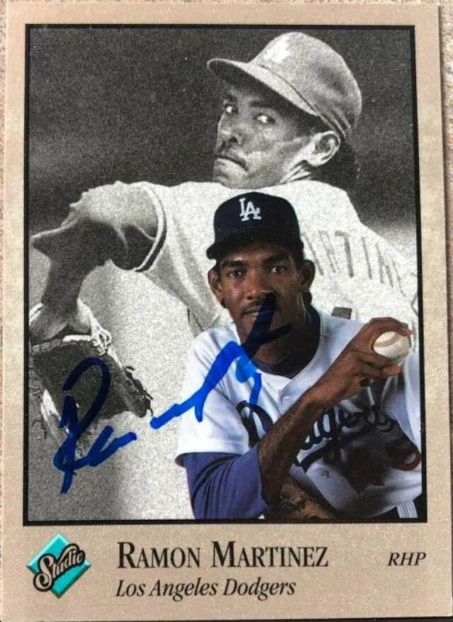 Ramon Martinez Signed 1992 Studio Baseball Card - Los Angeles Dodgers