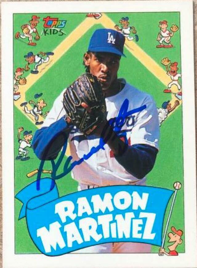 Ramon Martinez Signed 1992 Topps Kids Baseball Card - Los Angeles Dodgers - PastPros