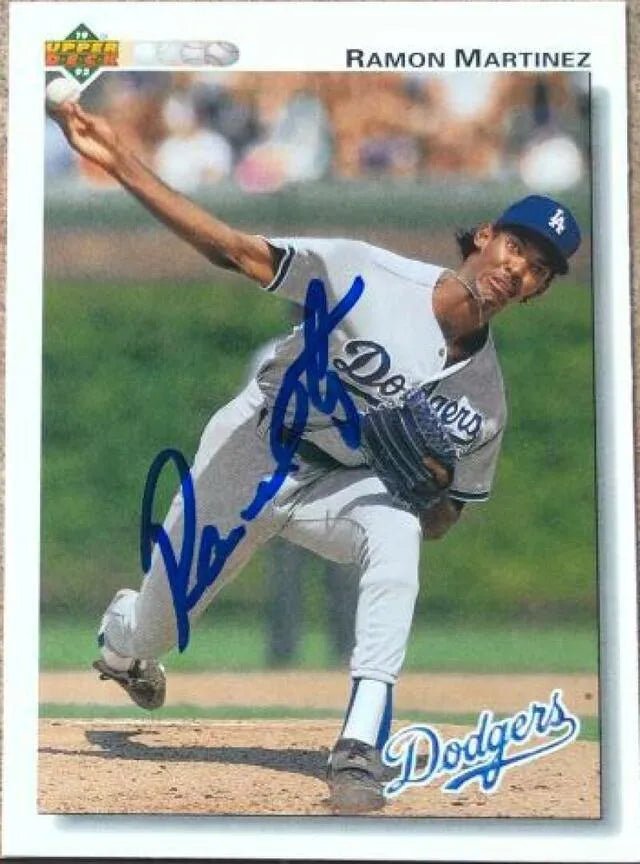 Ramon Martinez Signed 1992 Upper Deck Baseball Card - Los Angeles Dodgers