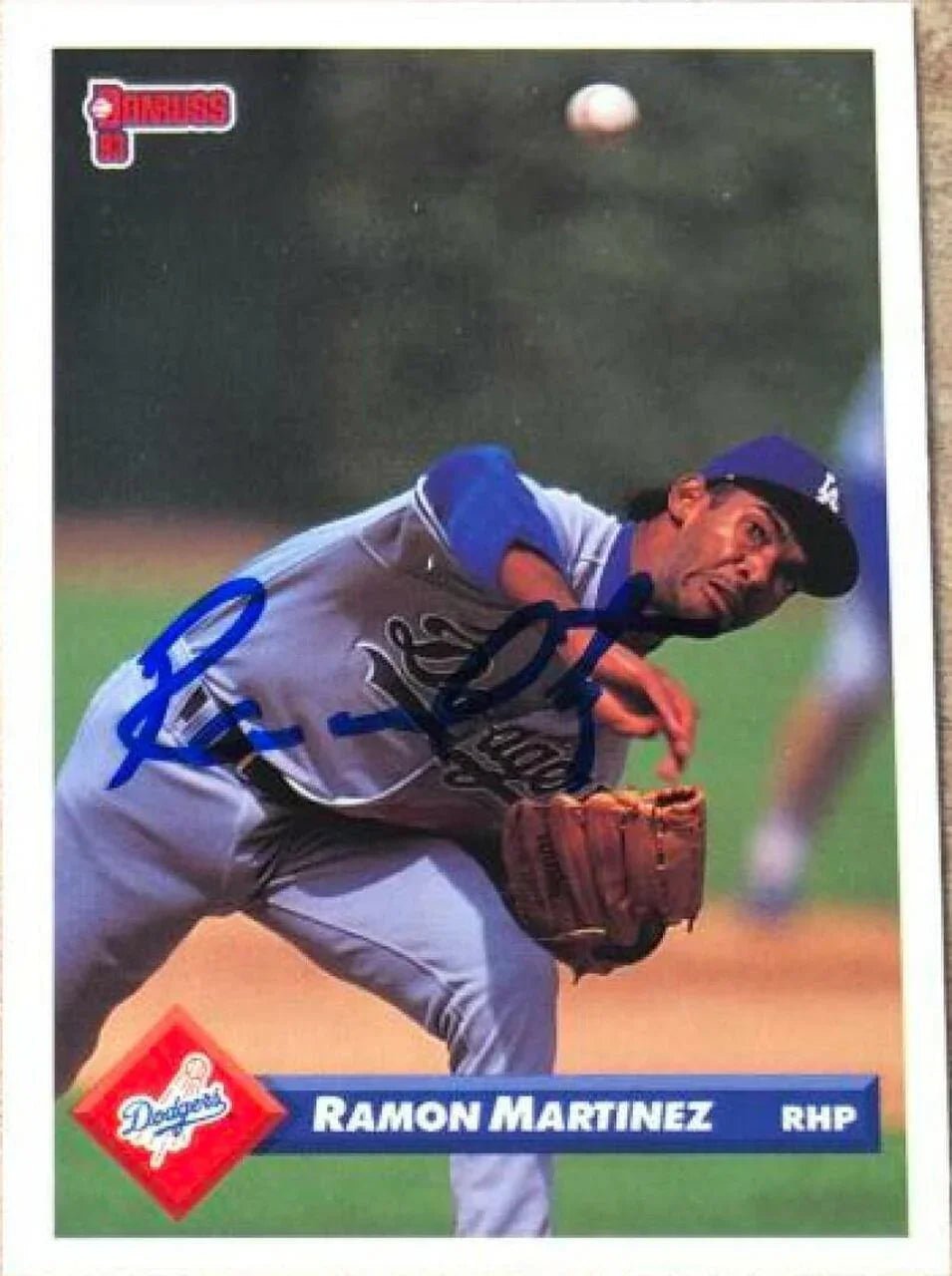 Ramon Martinez Signed 1993 Donruss Baseball Card - Los Angeles Dodgers
