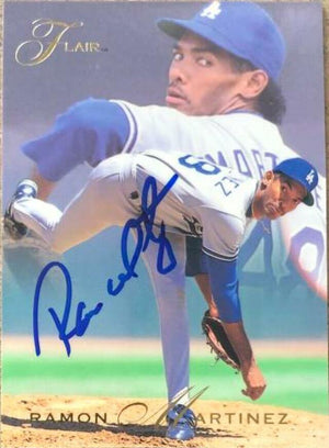 Ramon Martinez Signed 1993 Flair Baseball Card - Los Angeles Dodgers - PastPros
