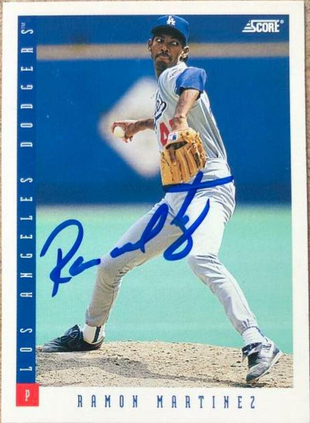 Ramon Martinez Signed 1993 Score Baseball Card - Los Angeles Dodgers - PastPros