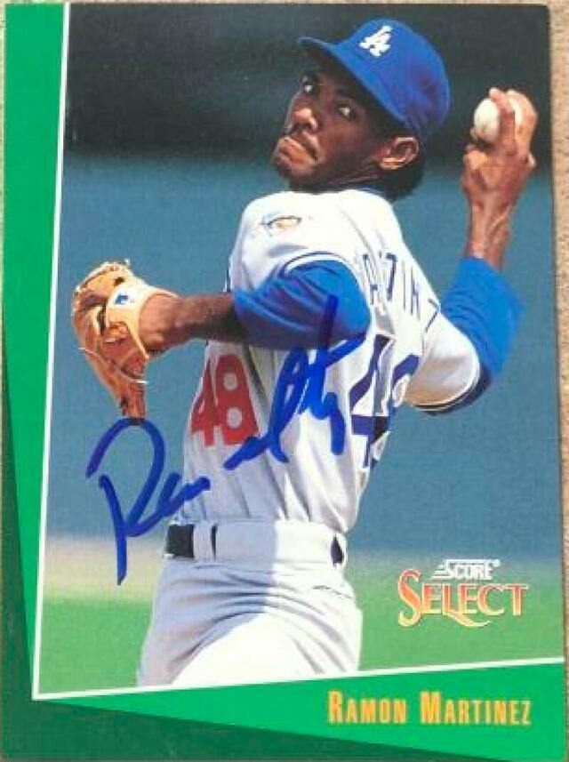 Ramon Martinez Signed 1993 Score Select Baseball Card - Los Angeles Dodgers - PastPros