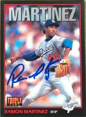Ramon Martinez Signed 1993 Triple Play Baseball Card - Los Angeles Dodgers