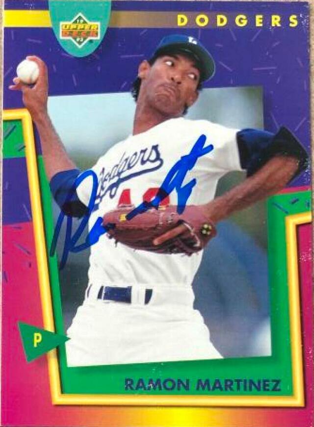 Ramon Martinez Signed 1993 Upper Deck Fun Pack Baseball Card - Los Angeles Dodgers - PastPros