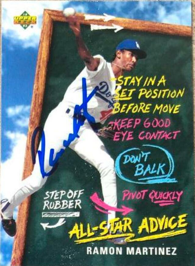 Ramon Martinez Signed 1993 Upper Deck Fun Pack Baseball Card - Los Angeles Dodgers - PastPros