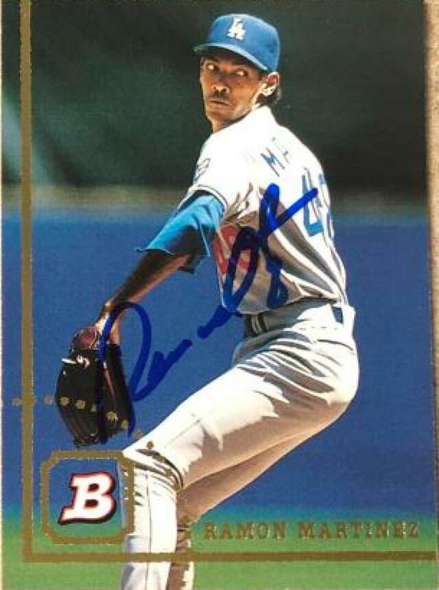 Ramon Martinez Signed 1994 Bowman Baseball Card - Los Angeles Dodgers - PastPros