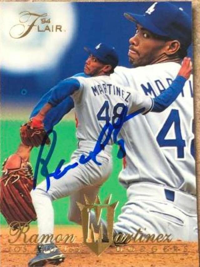 Ramon Martinez Signed 1994 Flair Baseball Card - Los Angeles Dodgers - PastPros