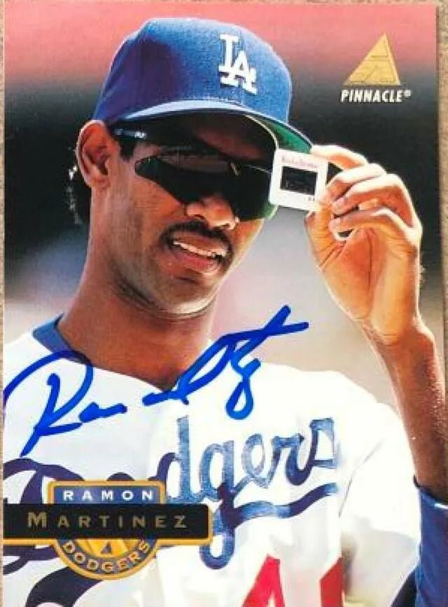 Ramon Martinez Signed 1994 Pinnacle Baseball Card - Los Angeles Dodgers