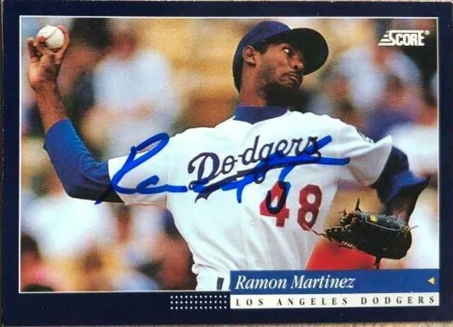 Ramon Martinez Signed 1994 Score Baseball Card - Los Angeles Dodgers